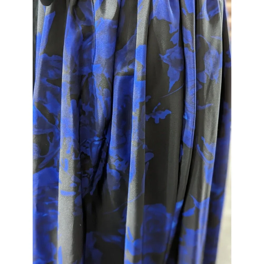 Aidan Mattox Black and Blue Maxi Dress - Picture 10 of 12